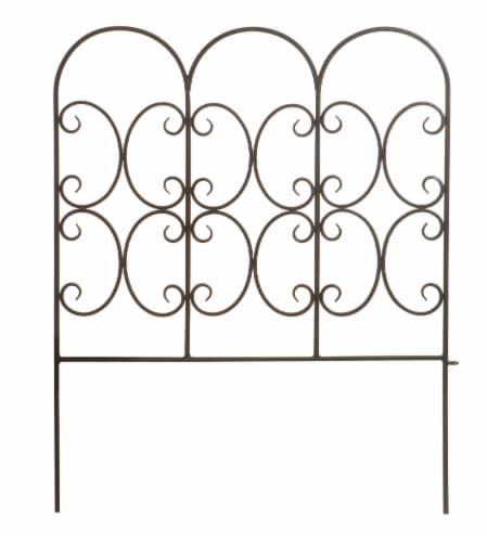 Panacea Triple Arch Garden Edge Sectional Fencing - Black Perspective: front