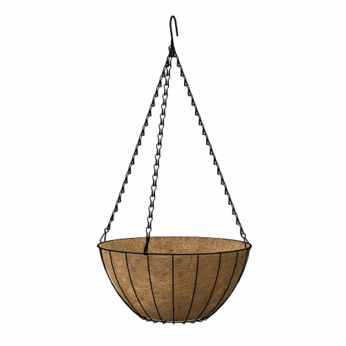 14-Inch Growers Hanging Basket - Black Perspective: front