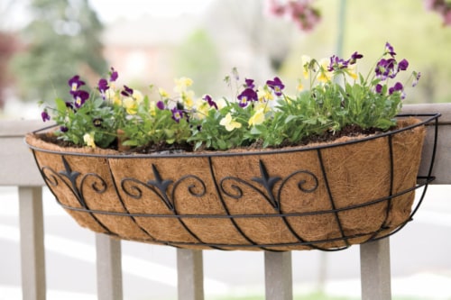 Living Accents Steel Window Planter Black Perspective: front
