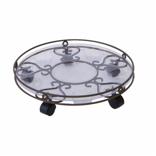 Panacea Cameo Plant Caddy With Saucer Perspective: front