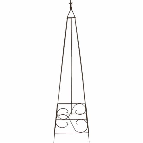 Panacea 60 In. Black Steel Pyramid Obelisk 89354 Perspective: front