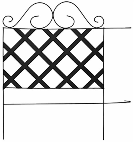 Panacea Lattice Folding Fence - Black Perspective: front