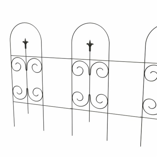 Panacea Folding Fence with Finial - Black Perspective: front