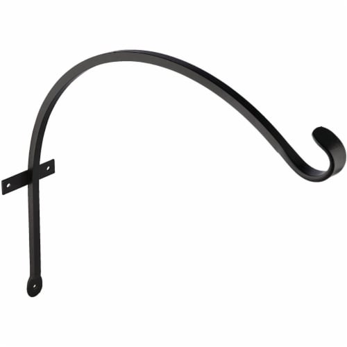Panacea Curved Wrought Iron Hanging Plant Bracket Perspective: front