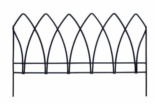 Panacea Gothic Arch Garden Edge Fence - Black Perspective: front