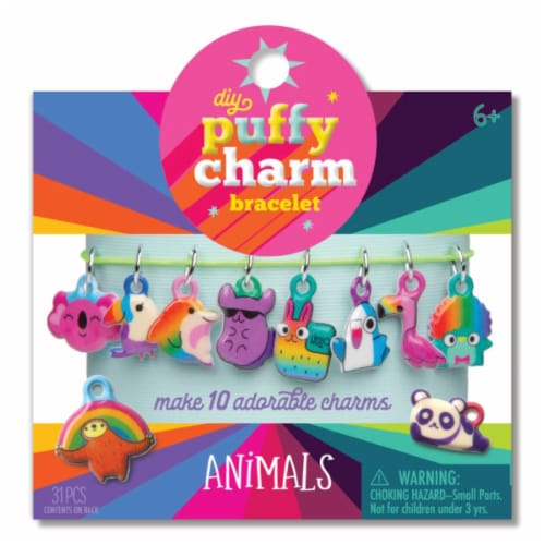 Craft-tastic Animals DIY Puffy Charm Bracelets Perspective: front