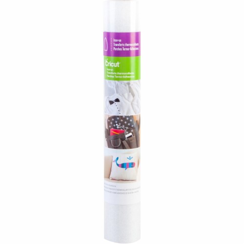Cricut Iron-On Glitter Vinyl 12 X19 Roll-White Perspective: front