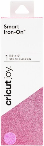 Cricut Joy Smart Glitter Iron-On Vinyl 5.5 X19 -Flourescent Pink Perspective: front