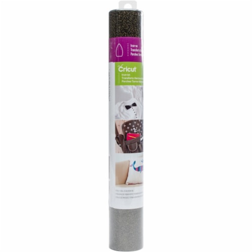 Cricut Iron-On Glitter Vinyl 12 X19  Roll-Black Gold Perspective: front
