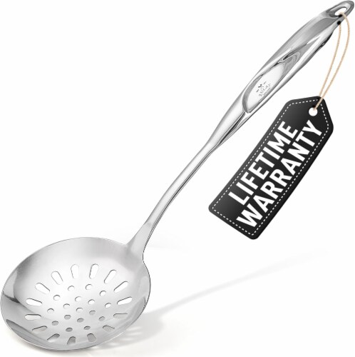 Zulay Kitchen Stainless Steel Skimmer Spoon Perspective: front