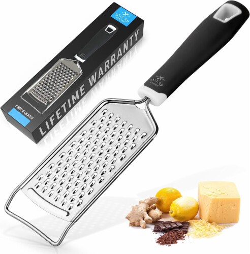 Zulay Kitchen Professional Stainless Steel Flat Handheld Cheese Grater -  Black, 1 - Foods Co.