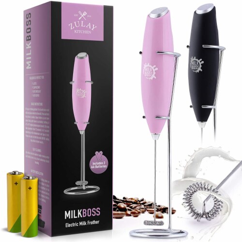 Zulay Kitchen Milk Frother with Batteries Included - Pink