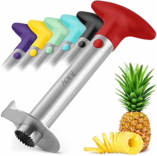Zulay Kitchen Stainless Steel Pineapple Corer - Red Perspective: front