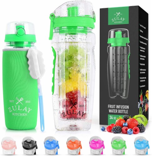 Zulay Kitchen Hydration Nation Portable Water Bottle with Fruit Infuser -  Green, 1 - Fry's Food Stores