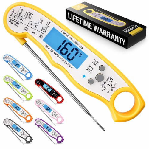 Zulay Kitchen Digital Meat Thermometer - Yellow Perspective: front