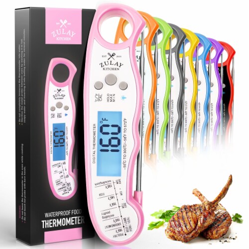 Zulay Kitchen Digital Meat Thermometer - Pink Perspective: front