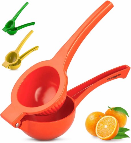 Zulay Kitchen Hydration Nation Lemon Squeezer - Orange Perspective: front