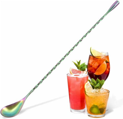 Zulay Kitchen Cocktail Spoon - Rainbow Perspective: front