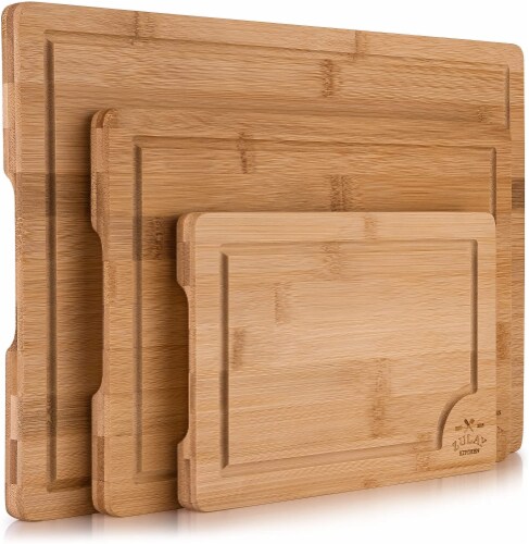 Wooden Cutting Boards for Kitchen with Juice Groove and Handles - Bamboo Chopping  Boards Set, 1 - Kroger