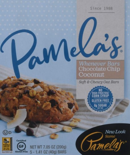 Pamela's Products Chocolate Chip Coconut Oat Bars Perspective: front