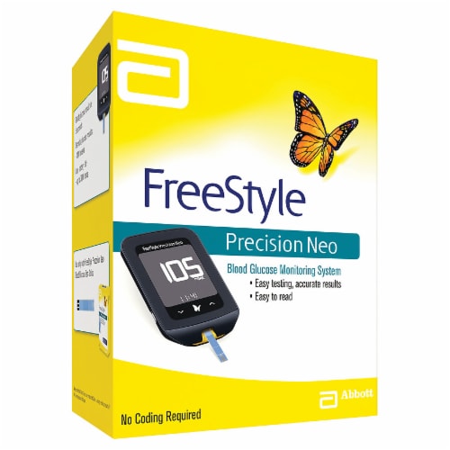 FreeStyle Precision Neo Blood Glucose Meter Kit Perspective: front