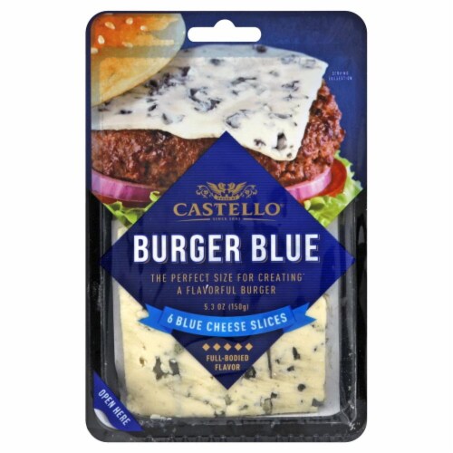 Castello Blue Cheese Burger Slices Perspective: front