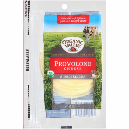 Organic Valley® Organic Provolone Cheese Slices Perspective: front