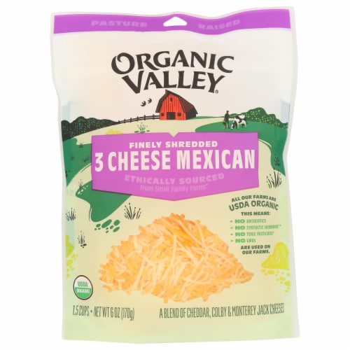 Organic Valley® 3 Cheese Organic Finely Shredded Mexican Cheese Blend Perspective: front