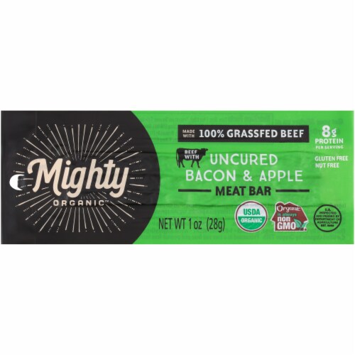 Organic Prairie Mighty Bars Uncured Bacon & Apple Perspective: front
