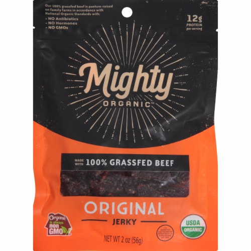 Mighty Organic Original Beef Jerky Perspective: front