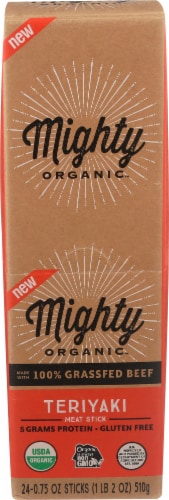 Mighty Organic™ Teriyaki Grassfed Beef Meat Sticks Perspective: front