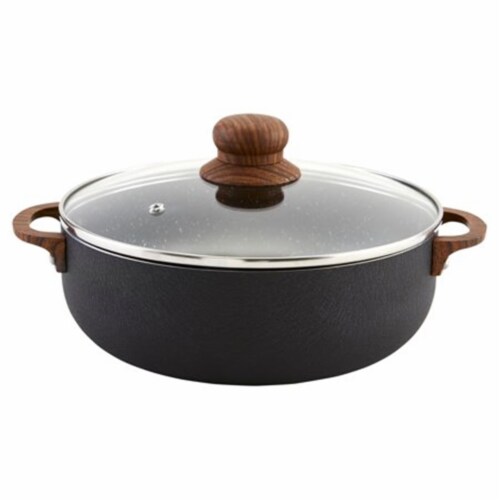 IMUSA® Stone Caldero Pot With Lid - Black Perspective: front