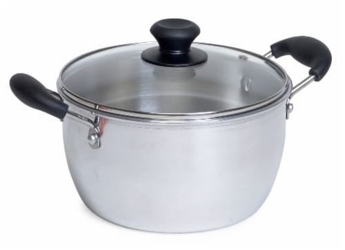IMUSA Aluminum Sauce Pot with Lid - Silver Perspective: front