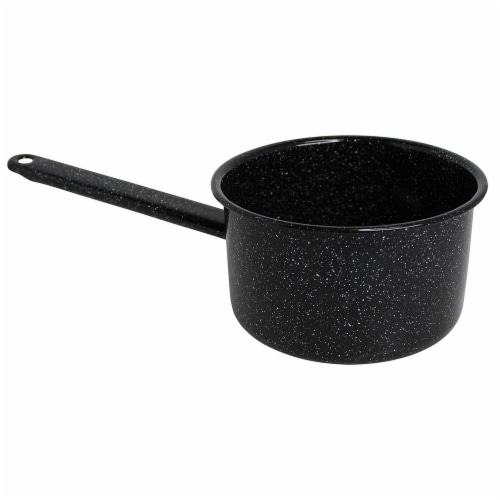 Mirro Enamel Sauce Pan - Black Speckled Perspective: front