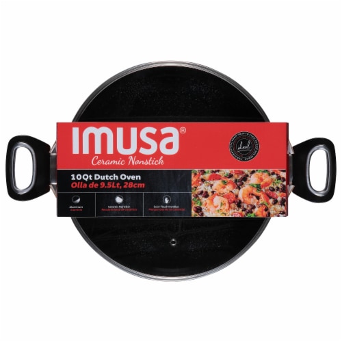 IMUSA® Dutch Oven Aluminum With Glass Lid - Cera Perspective: front