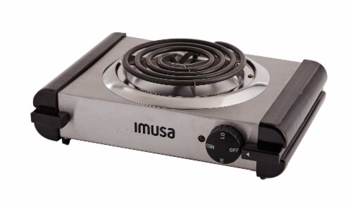 IMUSA Electric 1000-Watt Stainless Steel Single Burner Perspective: front