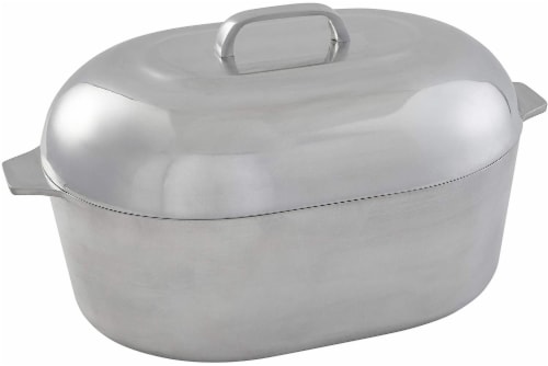 IMUSA Aluminum Cajun Classic Oval Covered Roaster Perspective: front