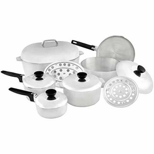 IMUSA Cast Aluminum Cajun Cookware Set - Silver Perspective: front