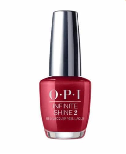 OPI Infinite Shine 2 An Affair In Red Square Gel-Lacquer Nail Polish Perspective: front