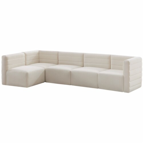 Meridian Furniture Quincy Velvet Modular Cloud-Like Comfort Sectional 5B Meridian Furniture Quincy Velvet Modular Cloud-Like Comfort Sectional 5B