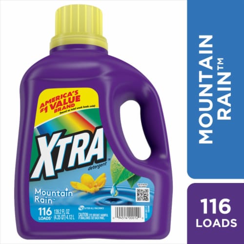 XTRA Mountain Rain Liquid Laundry Detergent Perspective: front
