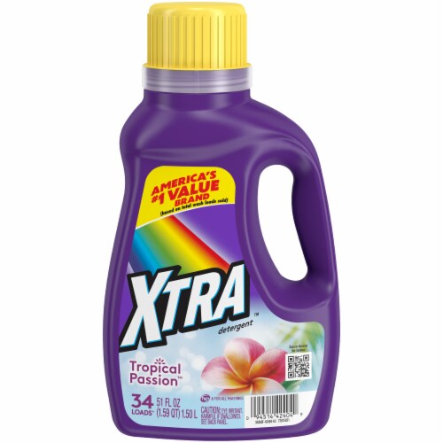 Xtra Tropical Passion Liquid Laundry Detergent Perspective: front