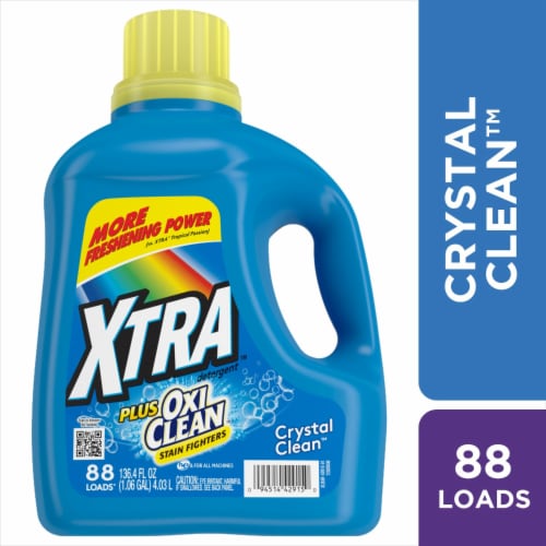 Xtra™ Plus OxyClean™ Crystal Clean Scent Liquid Laundry Detergent Perspective: front