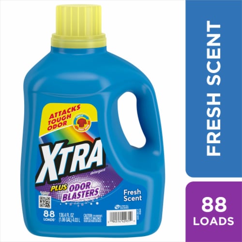 XTRA Plus Odor Blasters Fresh Scent Liquid Laundry Detergent Perspective: front