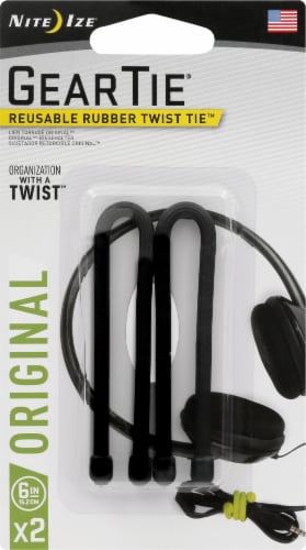 Nite Ize 6-Inch Gear Tie - Black Perspective: front