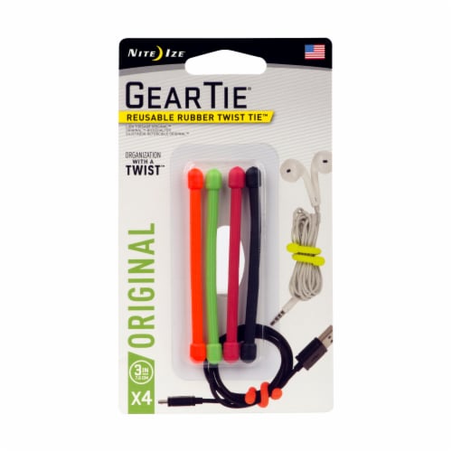 Geaar Tie® Original Reusable Rubber Twist Ties - Assorted Perspective: front