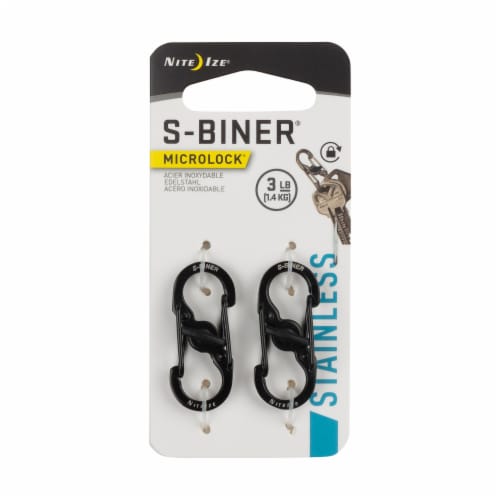 S-Biner® Stainless Microlock - Black Perspective: front