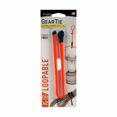 Nite Ite Gear Tie Loopable Twist Tie - Bright Orange Perspective: front