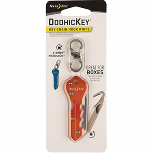 Nite Ize 754035 Doohickey Key Chain Knife Hook, Orange Perspective: front