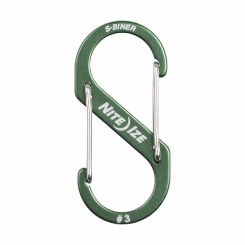 Nite Ize S-Biner Aluminum Dual Carabiner #3 - Olive Perspective: front